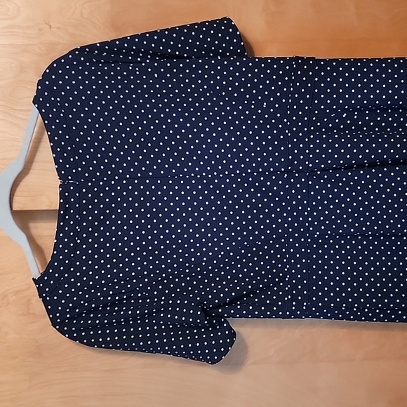 Talbots Blue White Polka Dot Dress - Picture 10 of 12